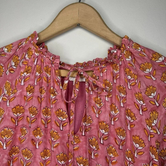 J Marie Tiered Ruffle Mine Short Floral Dress sz S Pink - Picture 3 of 7